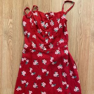 Hollister red floral dress.